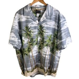 VTG Hawaiian Reserve Collection Palm Trees Beach Graphic Aloha USA Mens 3XL‎